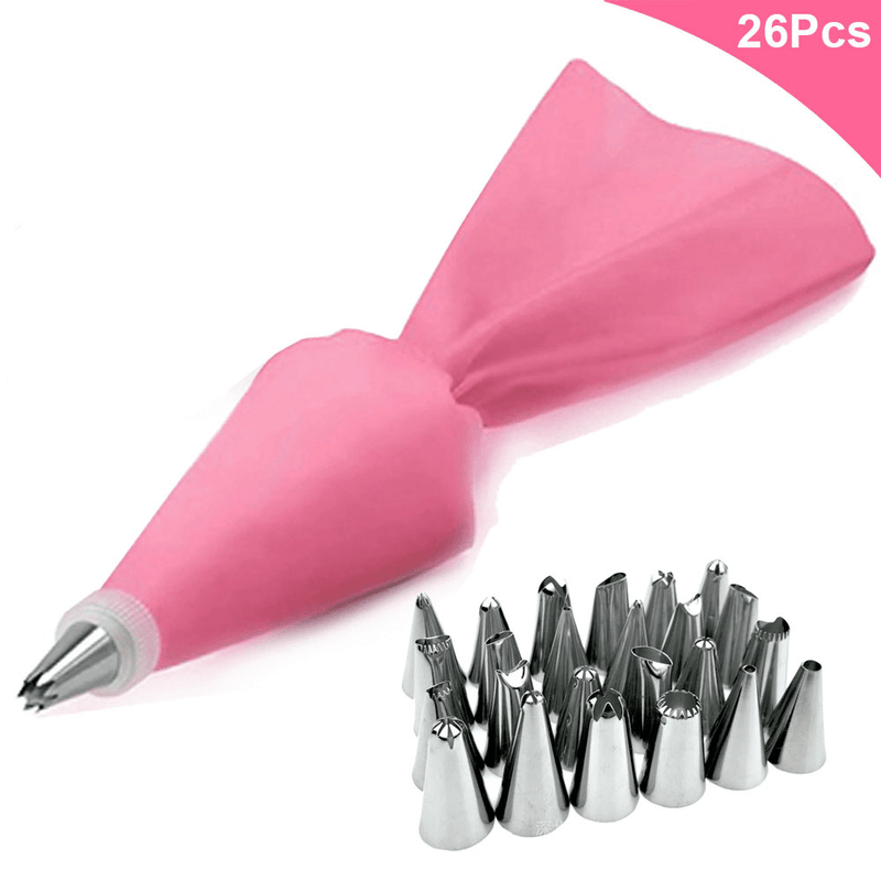 ItalianPantry™ Piping bag 26Pcs--Pink Italian Pantry™️ Silicone Piping Bag