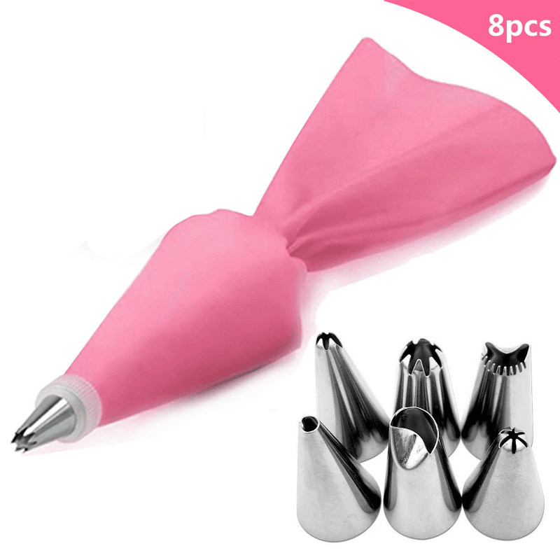 ItalianPantry™ Piping bag 8Pcs--Pink Italian Pantry™️ Silicone Piping Bag